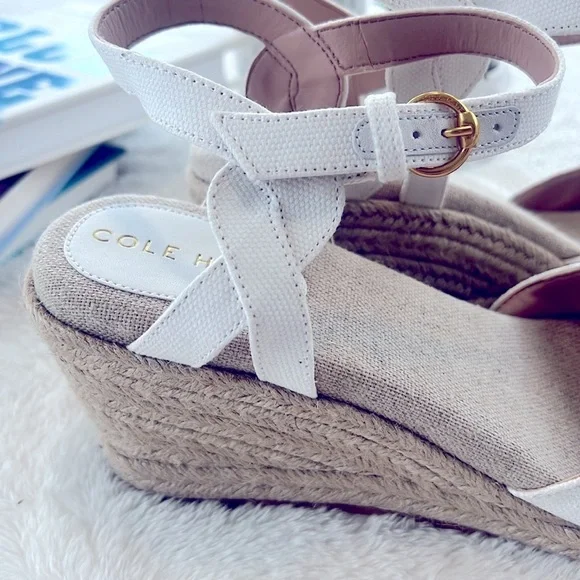 Cole Haan Cloudfeel Espadrille Wedge Sandal perfect neutral sandal spring NEW - Picture 9 of 12